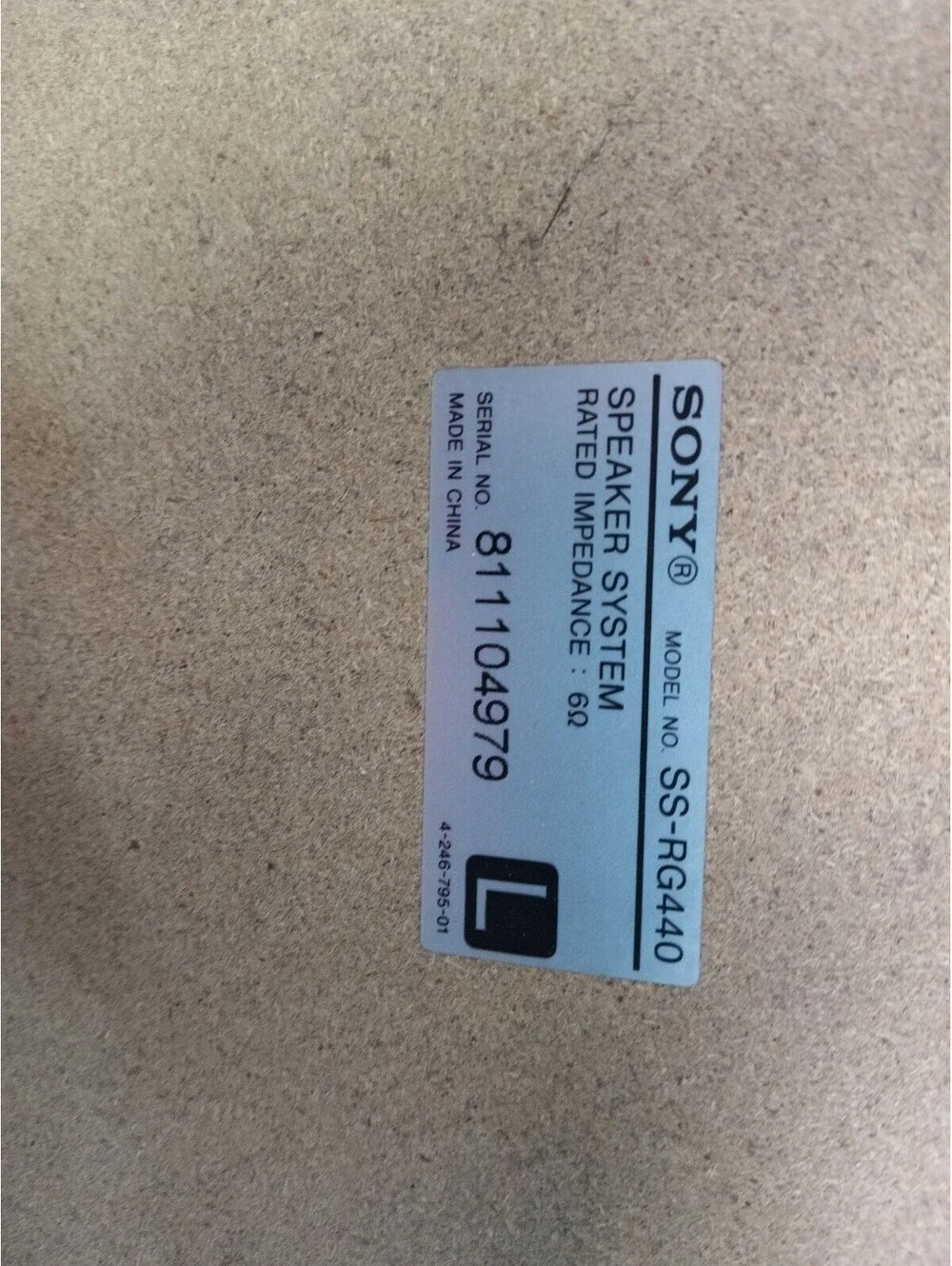 Sony SS-RG440 Bookshelf Speaker System 6 Ohm Stereo Pair